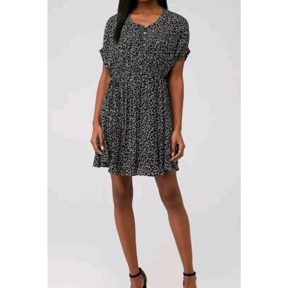 Free People Black Floral Mini Dress